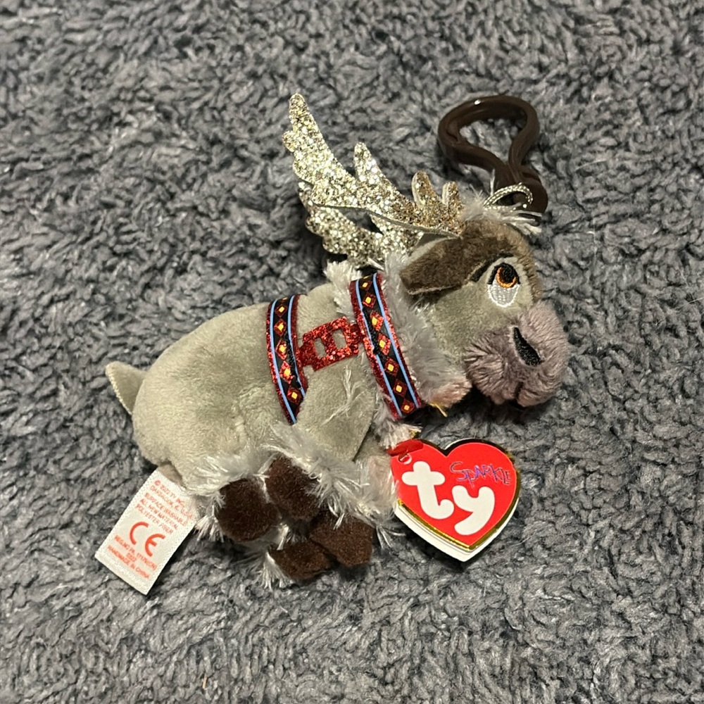 NWT Ty sparkle Sven from Frozen keychain